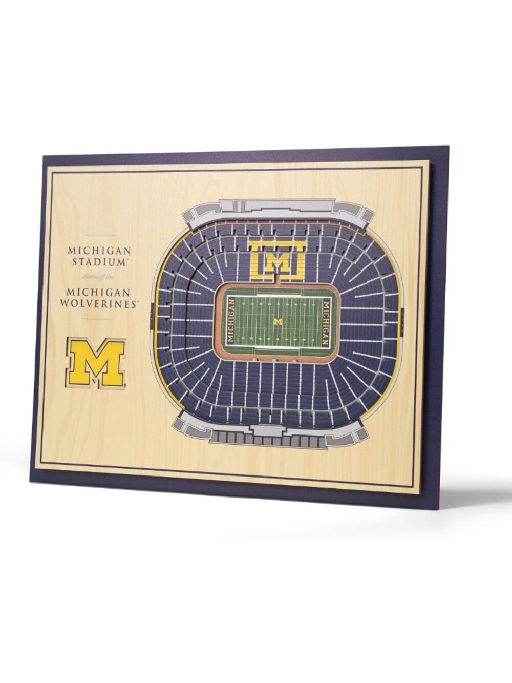 5-Layer NCAA Wall Art - Michigan Wolverines Stadium View Decor for Fans